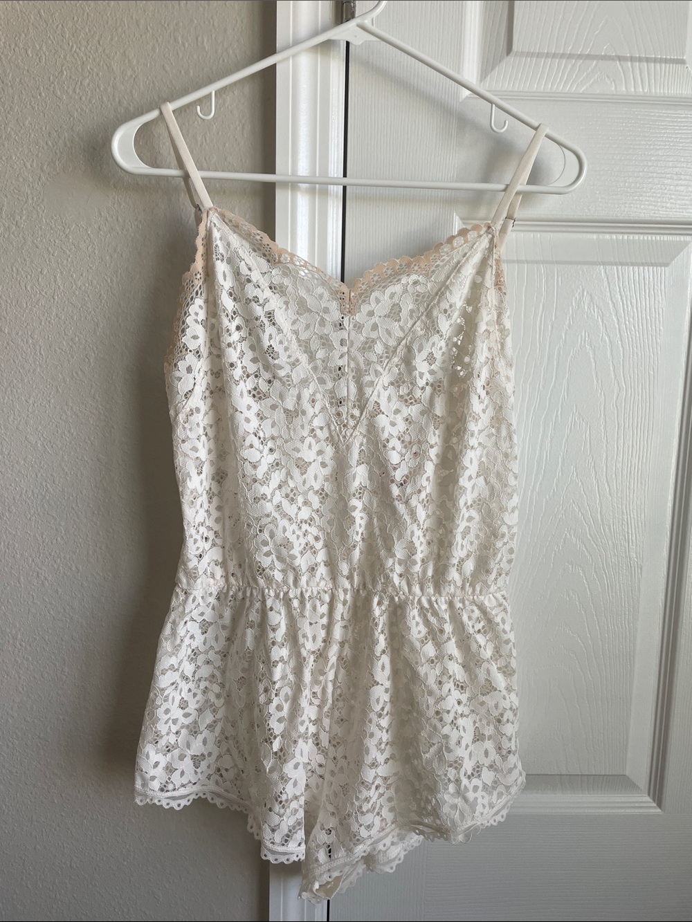Victoria's Secret Cream Lace Cami Romper